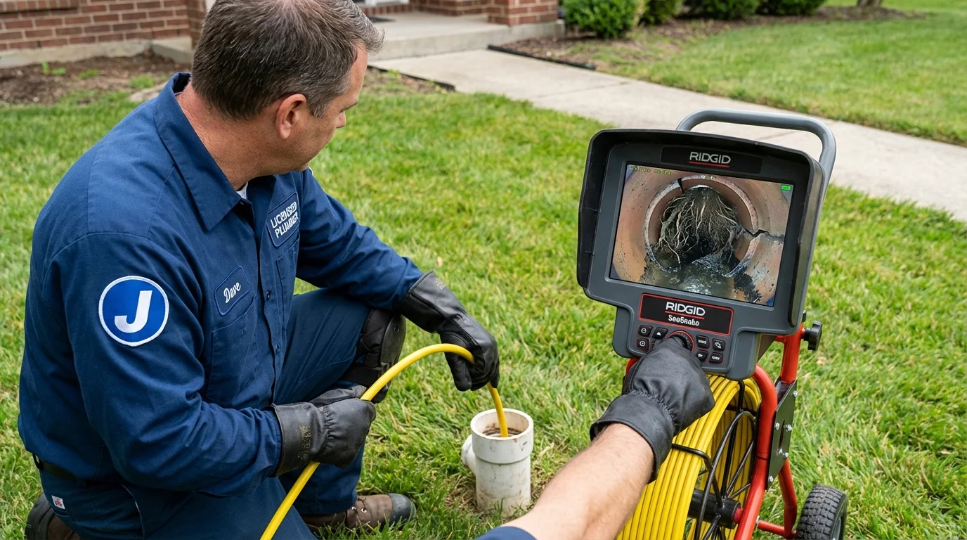 Sewer camera inspection being performed by Johns Plumbing LLC in Somerton